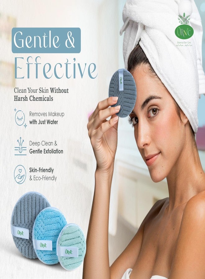 Ornic Reusable Makeup Remover Pads – Ultra-Soft Microfiber Face Pads – Eco-Friendly Facial Cleansing Discs for All Skin Types – 3 Sizes for Full Face & Eyes - Image 2